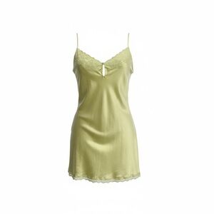 Victoria's Secret Satin Chemise with Lace - Light Green. 100% silk
